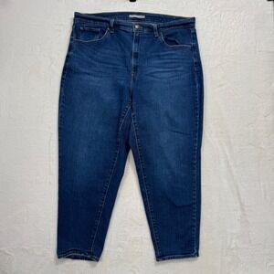 Levi's Jeans Womens 18W Blue High Waisted Mom Jean Tapered WaterLess